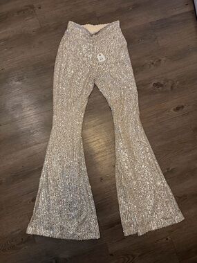 By Together Champagne High Waisted Wide Leg Pants